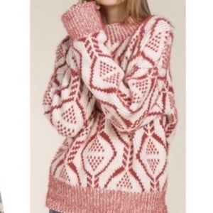 POL Western Geometric Eyelash Sweater